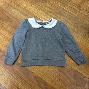 Janie and Jack Gray Sweatshirt with White Collar